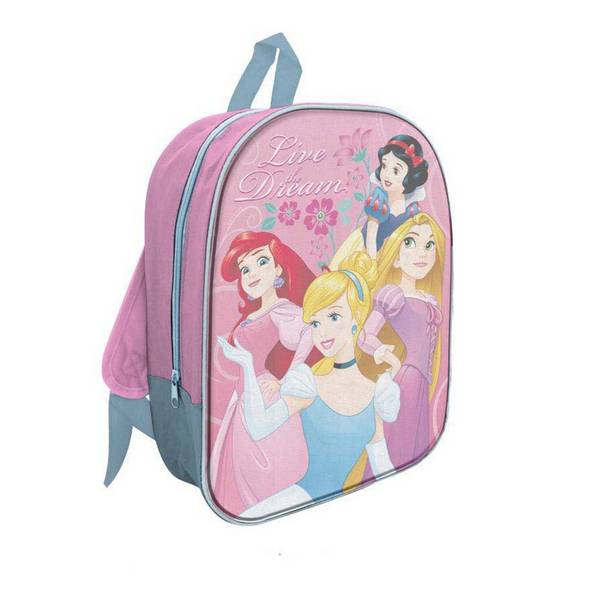 Zaino Zainetto In Tessuto Principesse 32cm Con Zip Per Scuola Asilo Tempo Libero 672835a -