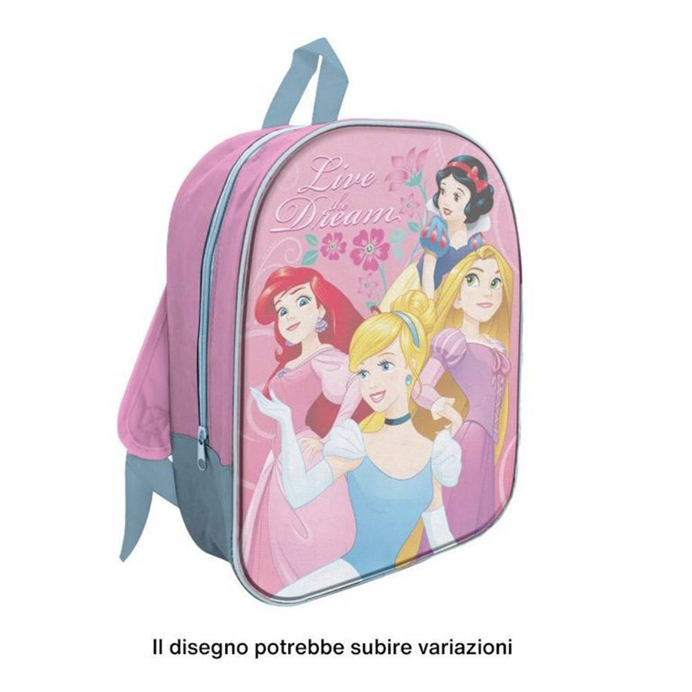 Zaino Zainetto In Tessuto Principesse 32cm Con Zip Per Scuola Asilo Tempo Libero 672835a --1