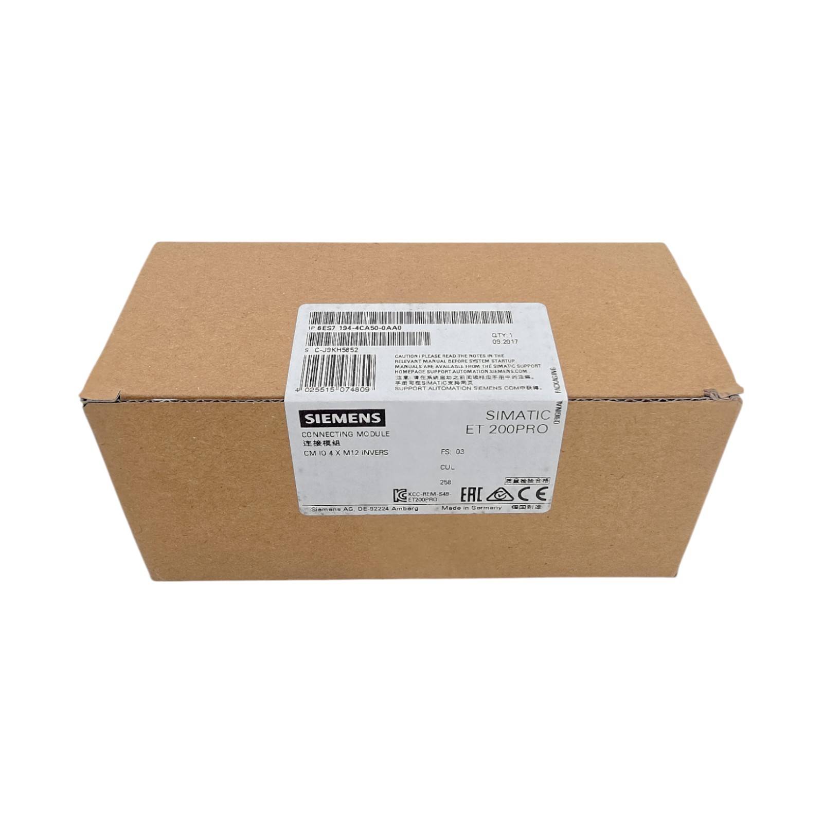 Siemens - 6ES7194-4CA50-0AA0 - SIMATIC DP, Connection module for digital (4 DO and 4 DO HF) Electronic modules ET 200 PR-2