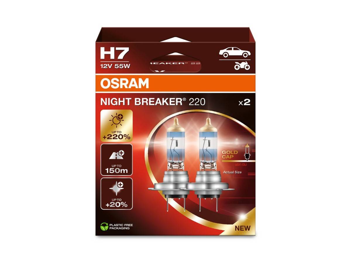 OSRAM - 64210NB220-2HB - Night Breaker 220 H7 Car Headlight Bulbs (Twin)-0
