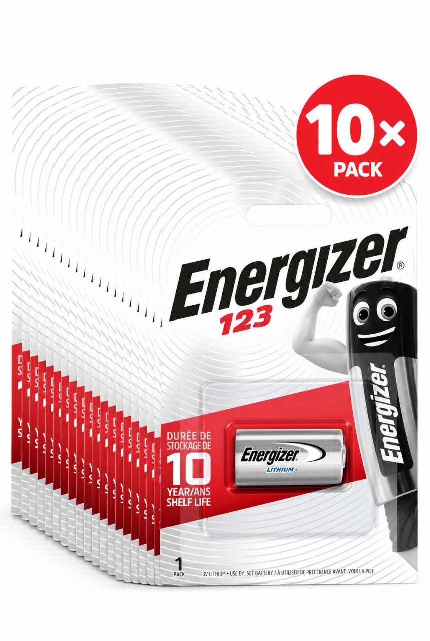 Batterie al litio Energizer, CR123, 3V, per uso fotografico, blister (confezione da 10)-0