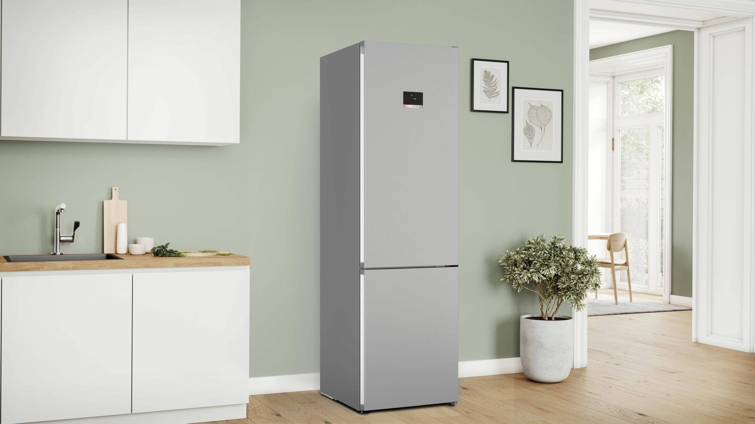 Bosch Serie 4 KGN397LDF Frigorifero combinato da libera installazione 203 x 60 cm Metal look Classe D-4