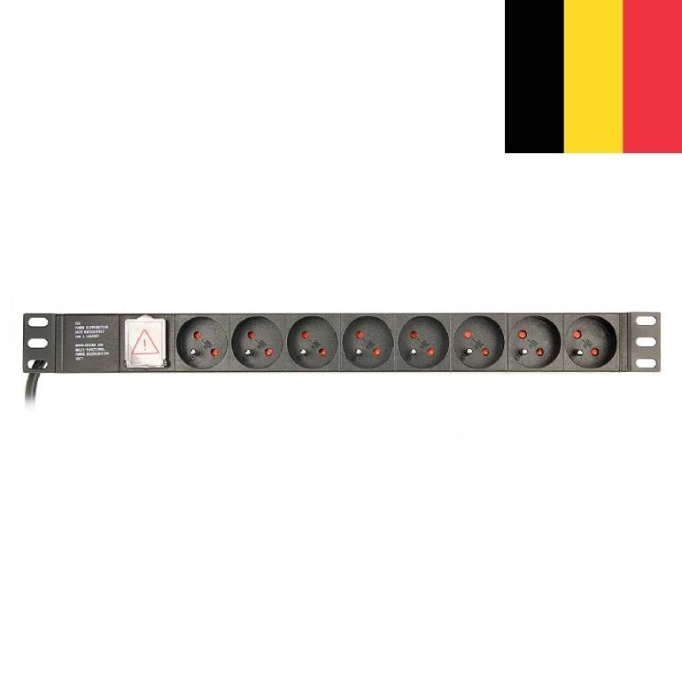 UnitÃƒÂ  di distribuzione dell'alimentazione (PDU) EnerGenie 8 porte 1U 16A C14 3m EG-PDU-014-F-0