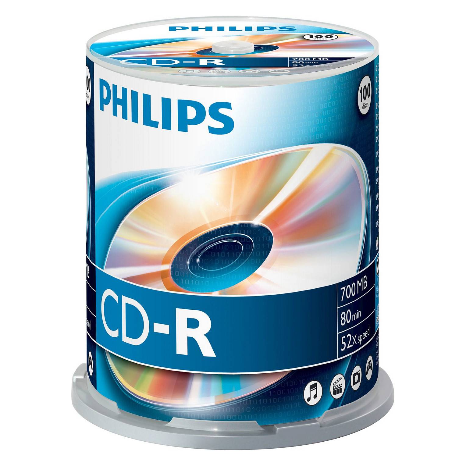 Philips CR7D5NB00 - 100 x CD-R - 700 MB (80 Min) 52x - Spindel-0