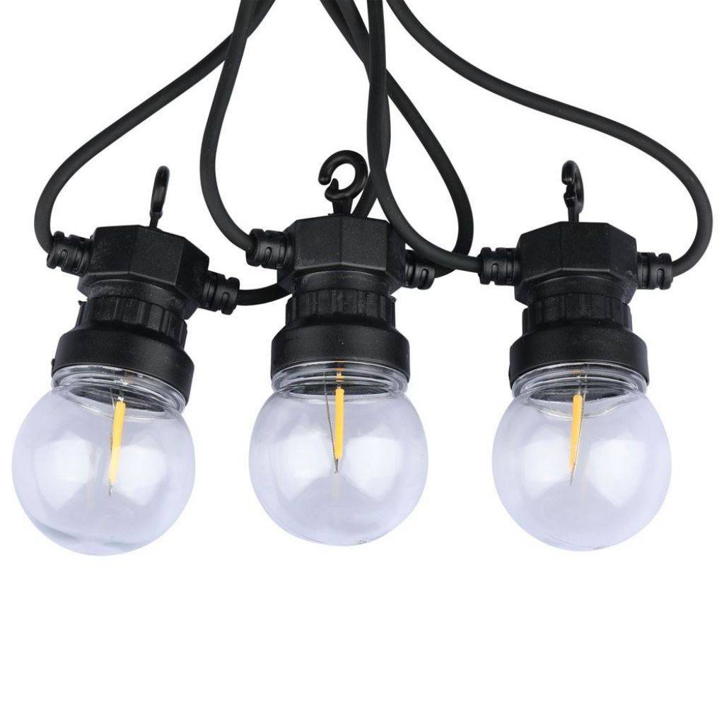 V-TAC Catenaria LED 5m con 10 Lampadine a Filamento 4W con Schuko Nera 3000K-0