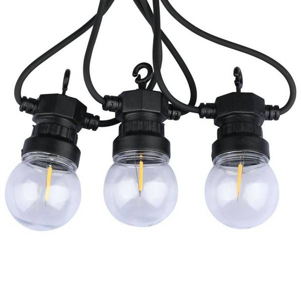 V-TAC Catenaria LED 5m con 10 Lampadine a Filamento 4W con Schuko Nera 3000K