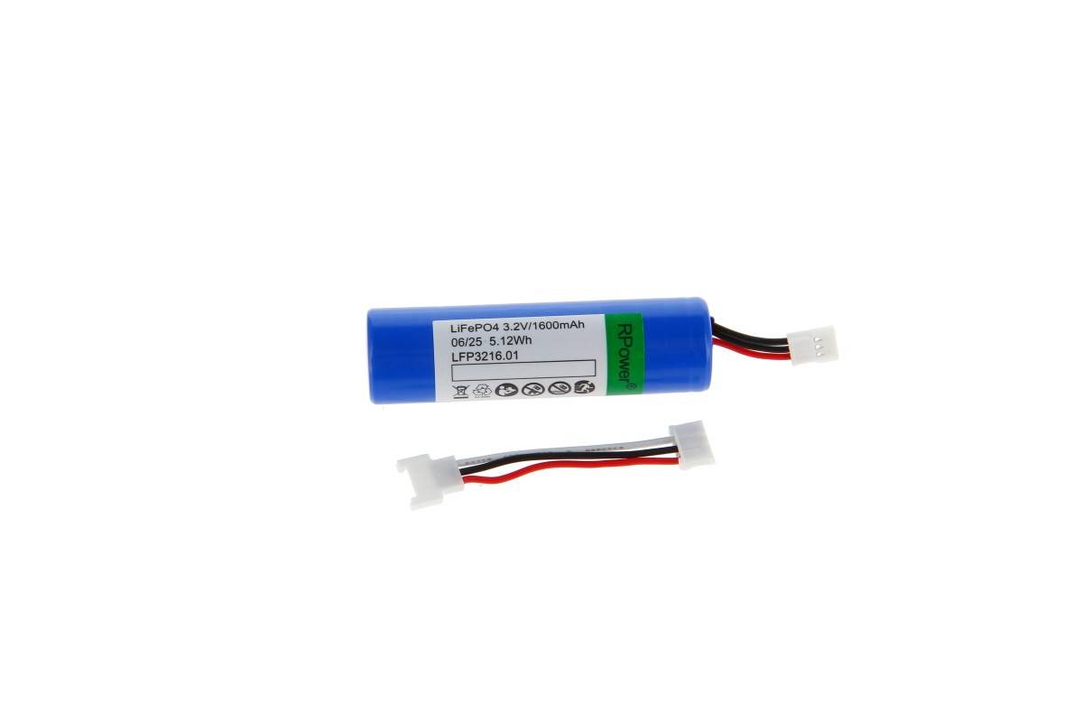 Batteria originale RPower LiFePO4 LFP3216.01 per illuminazione di emergenza e sicurezza, 3,2 V 1,6 Ah-0
