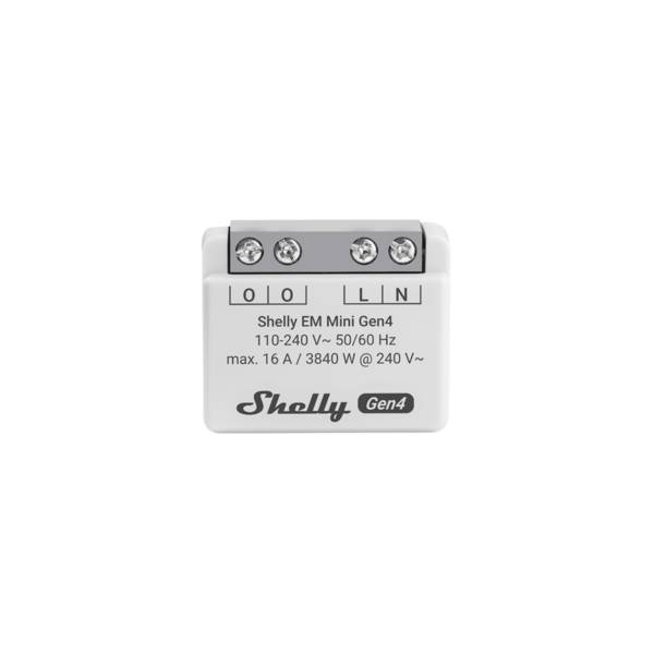 Shelly EM Mini Gen4 Misuratore Energia Compatto 16 A, Wi-Fi, Zigbee, Bluetooth e Matter