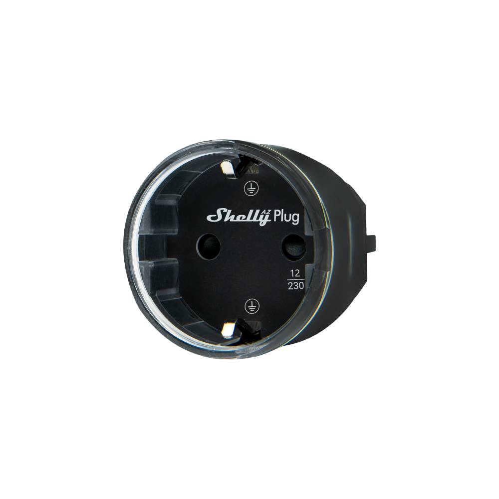 Shelly AZ Plug Black Presa Smart con Controllo Remoto, Automazioni e Monitoraggio Energia, Nera-0