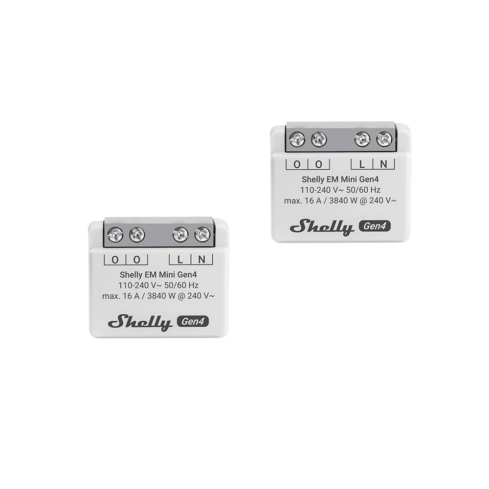 Shelly EM Mini Gen4 Pack 2 Misuratori Energia Compatti 16 A, Wi-Fi, Zigbee, Bluetooth e Matter-0