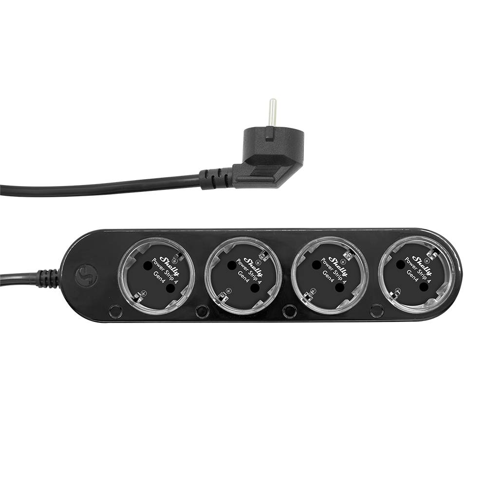Shelly Power Strip 4 Gen4 Black Multipresa Smart 4 Prese, Wi-Fi, Zigbee, Bluetooth, Matter e Misurazione-0