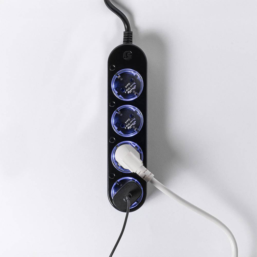 Shelly Power Strip 4 Gen4 Black Multipresa Smart 4 Prese, Wi-Fi, Zigbee, Bluetooth, Matter e Misurazione-1