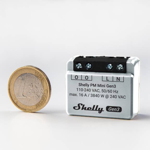 Shelly PM Mini Gen3 Pack 2 Misuratori di Potenza Compatti, Wi-Fi e Bluetooth, Monitoraggio Energia-1