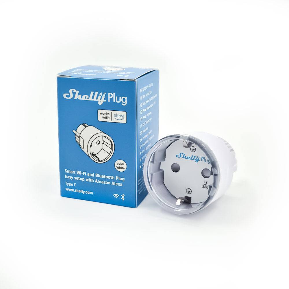 Shelly AZ Plug White Presa Smart con Controllo Remoto, Automazioni e Monitoraggio Energia, Bianca-1