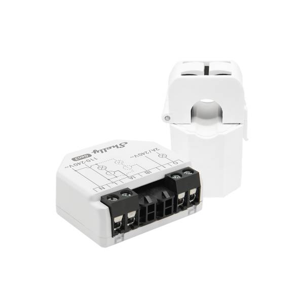 Shelly EM Gen3 + Pinza 50A Misuratore Energia Monofase Wi-Fi e Bluetooth con Trasformatore di Corrente