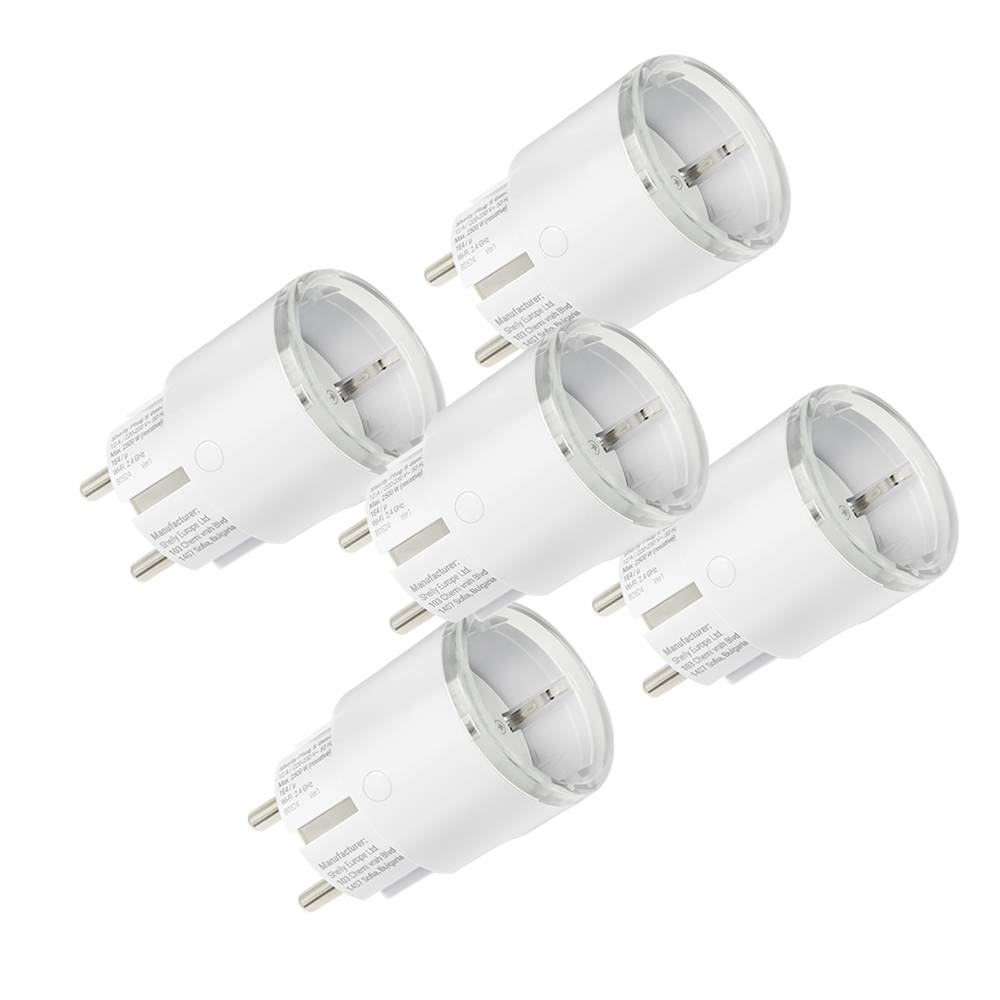 Shelly Plug S Gen3 MTR White Pack 5 Prese Smart Matter con Misurazione Energia, Wi-Fi e Bluetooth-0