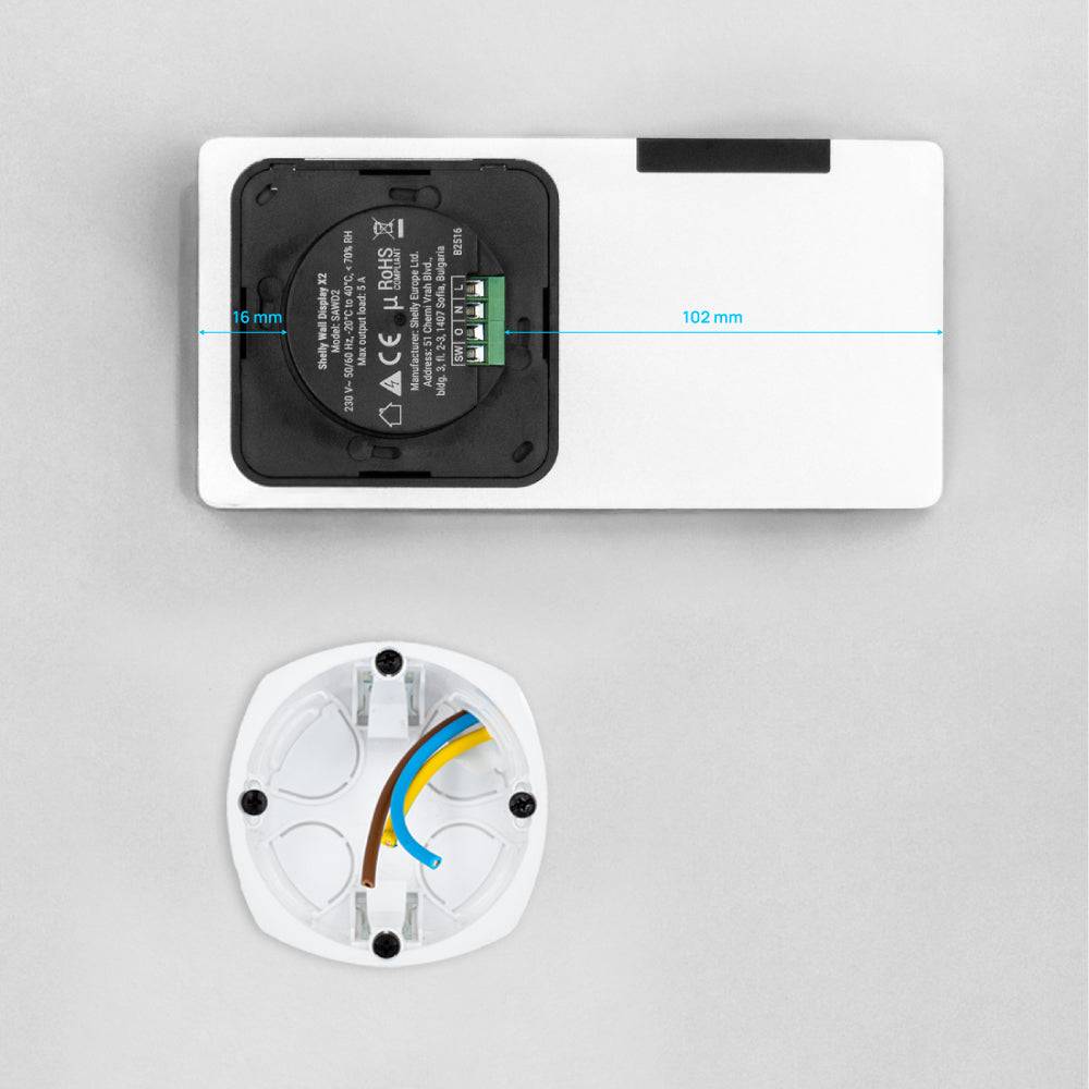 Shelly Wall Display X2 Black + BLU H&T ZB Ivory Kit Pannello Touch e Sensore Temperatura/Umidità-2