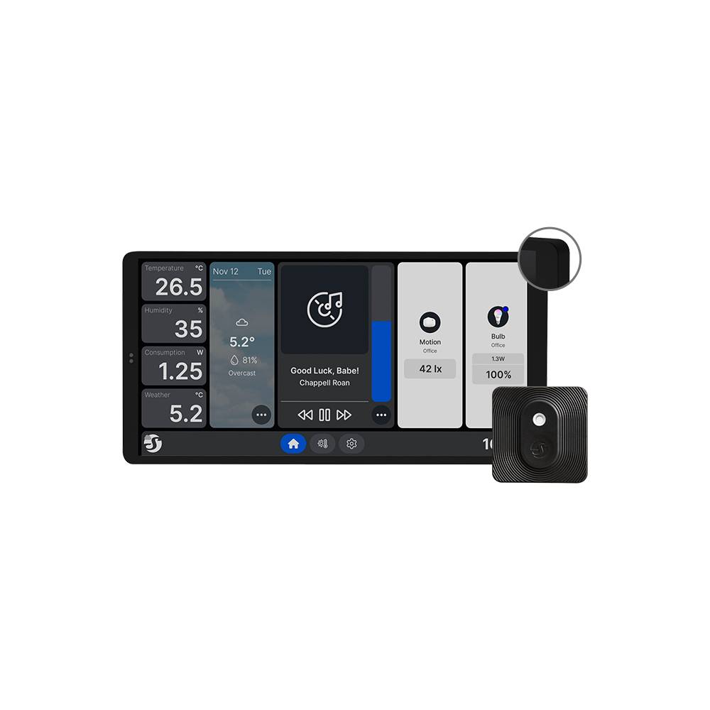 Shelly Wall Display X2 Black + BLU H&T ZB Black Kit Pannello Touch e Sensore Temperatura/Umidità-0