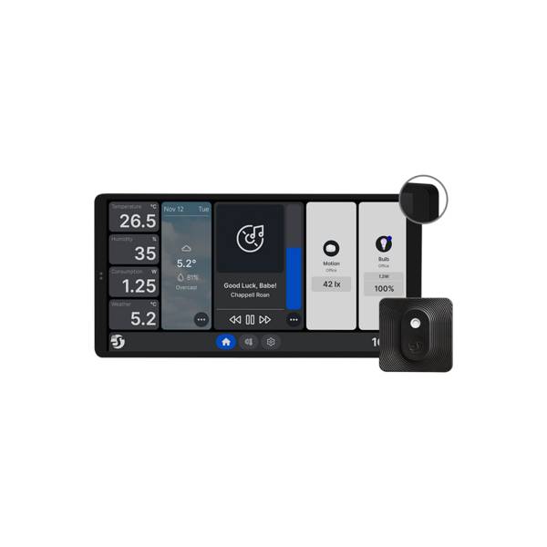 Shelly Wall Display X2 Black + BLU H&T ZB Black Kit Pannello Touch e Sensore Temperatura/Umidità