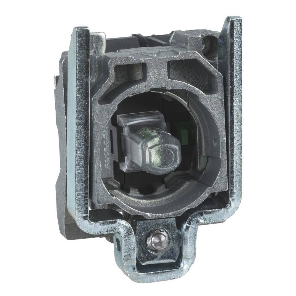 Corpo per pulsante luminoso ø22 - led integrato verde 1no schneider
