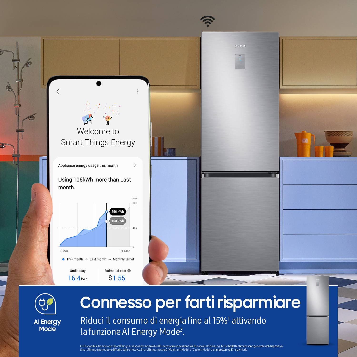 Samsung RB34C775CS9 frigorifero Combinato EcoFlex AI 1.85m 344L Libera installazione con congelatore Wifi 1,85m 344 L co-4