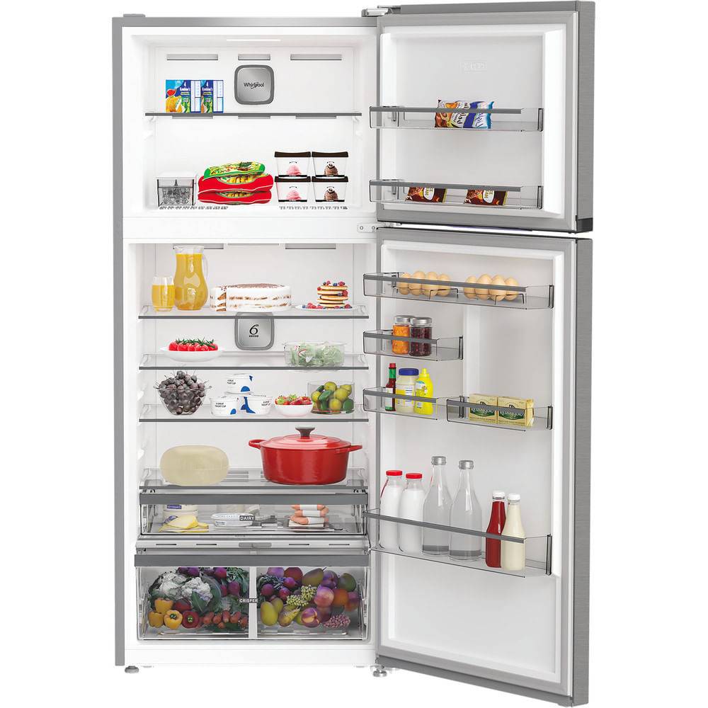 Whirlpool WHD2 6552 X4E Frigorifero doppia porta a libera installazione, Dual no frost, 78cm, Classe E, Pearl Inox, 37 d-3