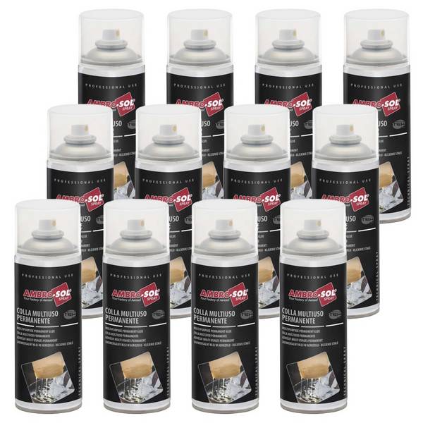 12x Colla Multiuso Spray Bomboletta Permanente Adesivo Universale Pesante