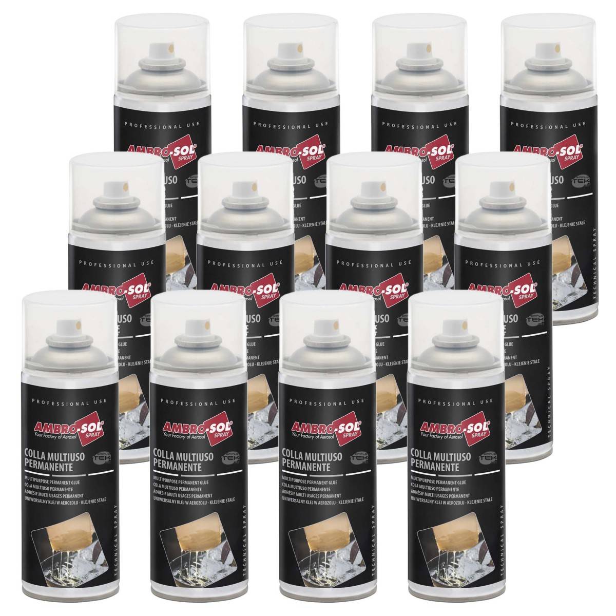 12x Colla Multiuso Spray Bomboletta Permanente Adesivo Universale Pesante-0