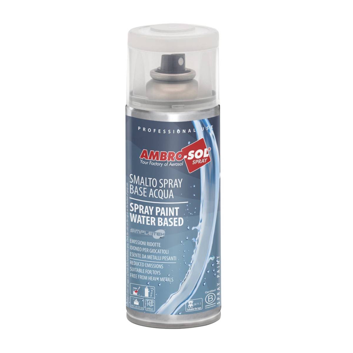 Vernice Spray A Base Acqua Trasparente Lucido Smalto Metallo Legno Plastica-1