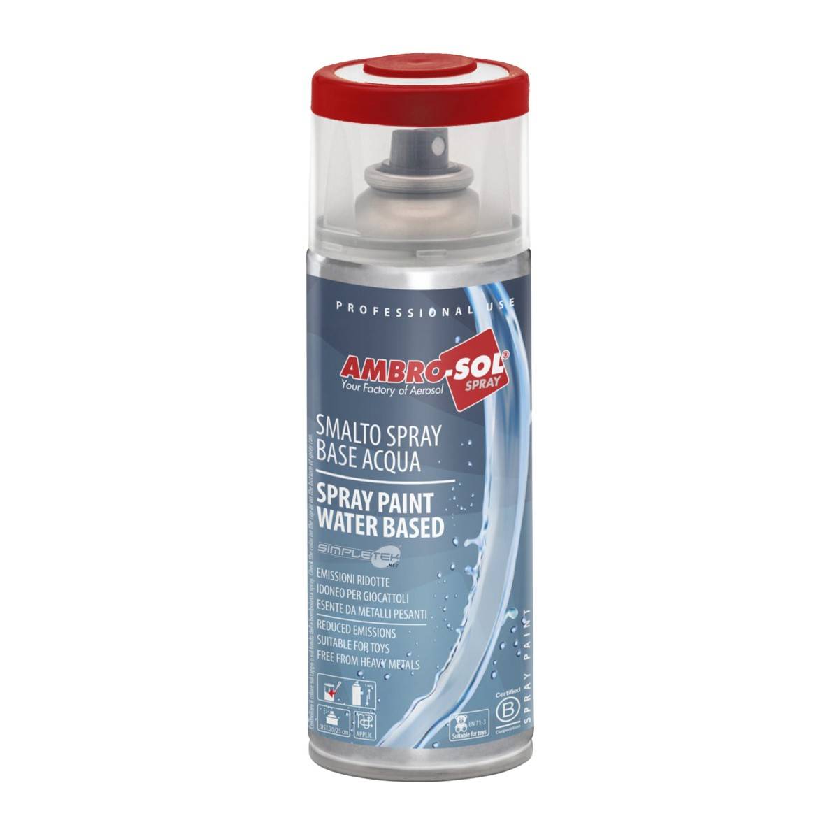 Vernice Spray A Base Acqua Rosso Fuoco Smalto Metallo Legno Plastica-0