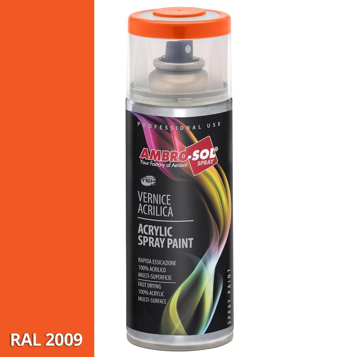 Bomboletta Vernice Spray Brillante Arancio Traffico Interni Esterni Universale-1