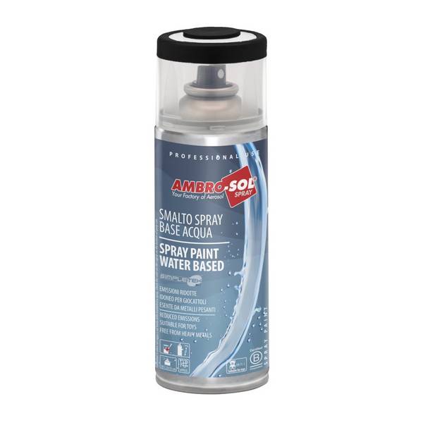 Vernice Spray A Base Acqua Nero Opaco Smalto Metallo Legno Plastica