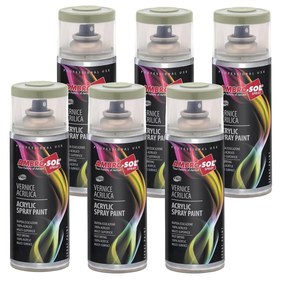 6x Bomboletta Vernice Spray Brillante Grigio Ghiaia Interni Esterni Universale-0