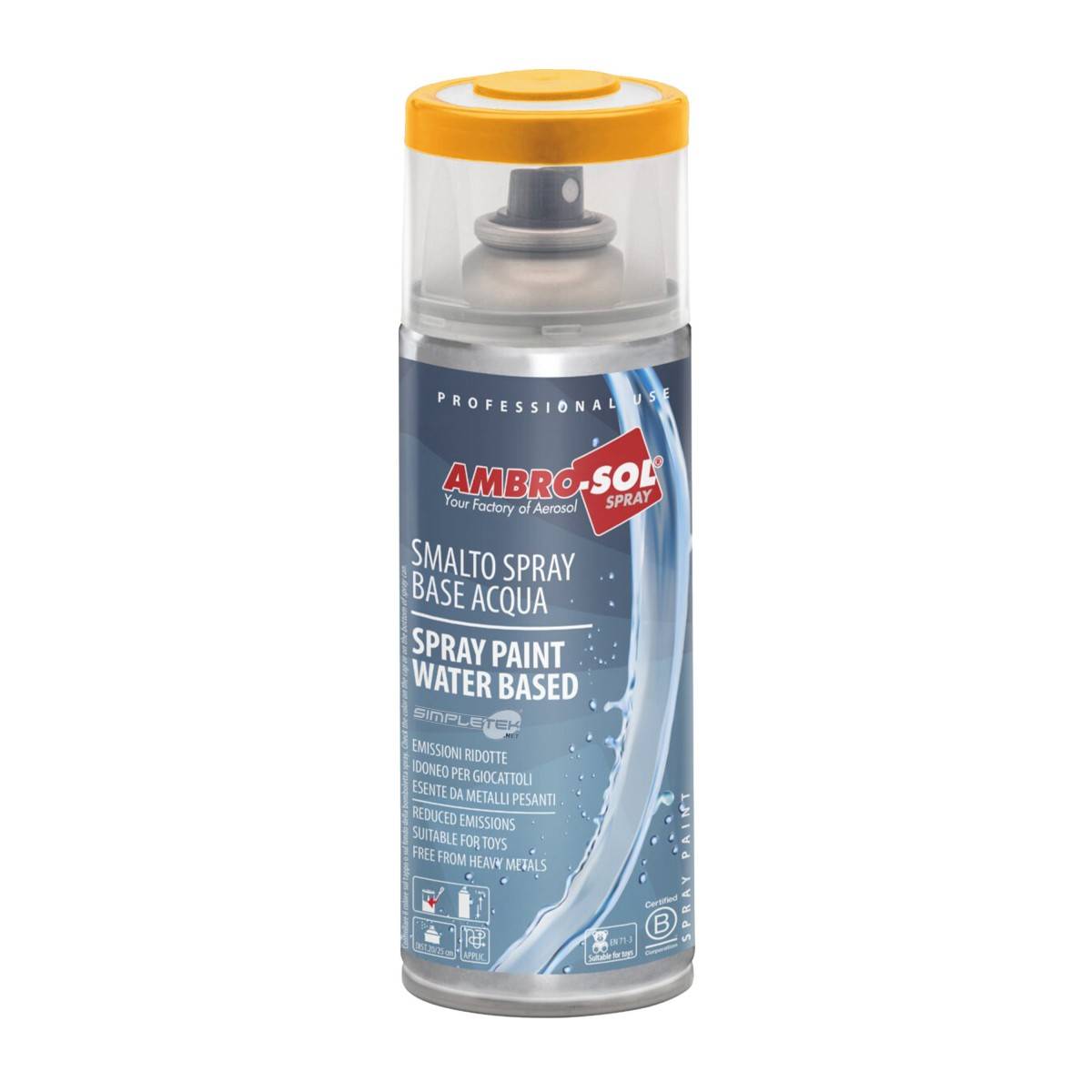 Vernice Spray A Base Acqua Giallo Segnale Smalto Metallo Legno Plastica-0