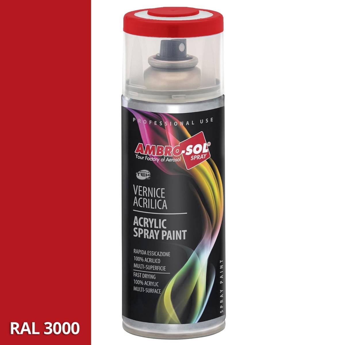 Bomboletta Vernice Spray Brillante Rosso Fuoco Interni Esterni Universale 400ml-1