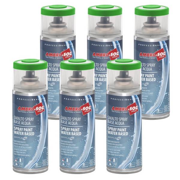 6x Vernice Spray A Base Acqua Verde Prato Smalto Metallo Legno Plastica