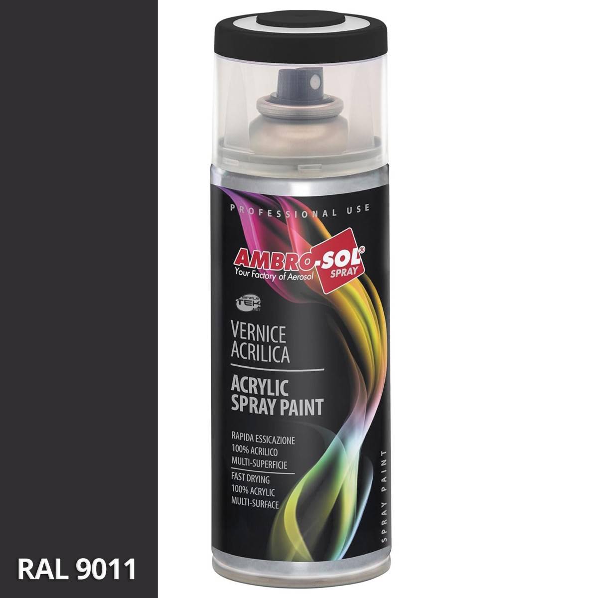6x Bomboletta Vernice Spray Brillante Nero Grafite Interni Esterni Universale-3