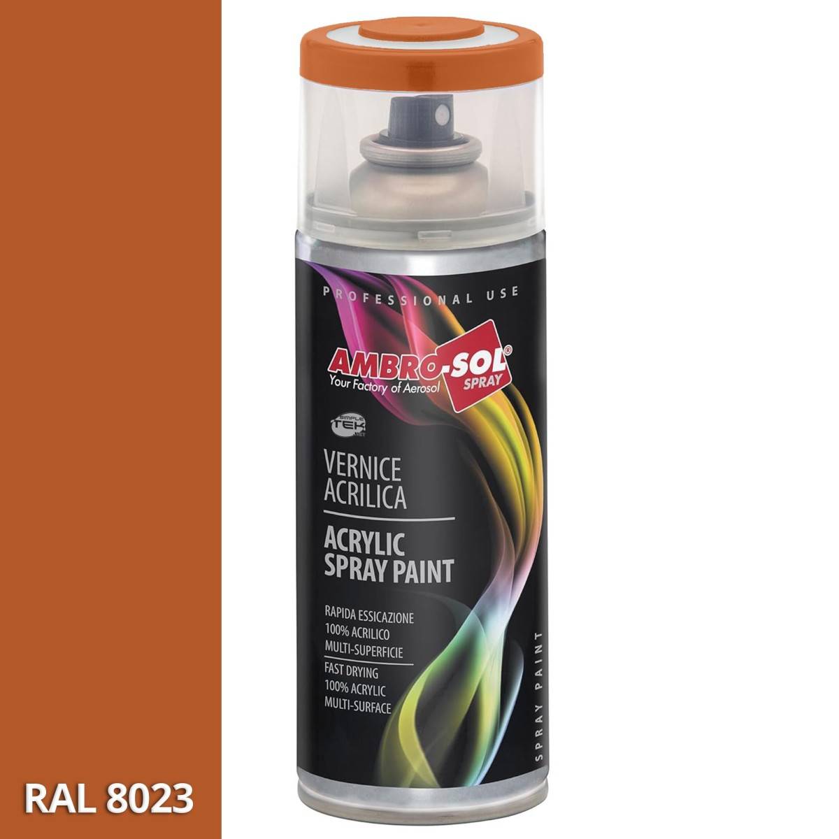 Bomboletta Vernice Spray Brillante Marrone Arancio Interni Esterni Universale-1