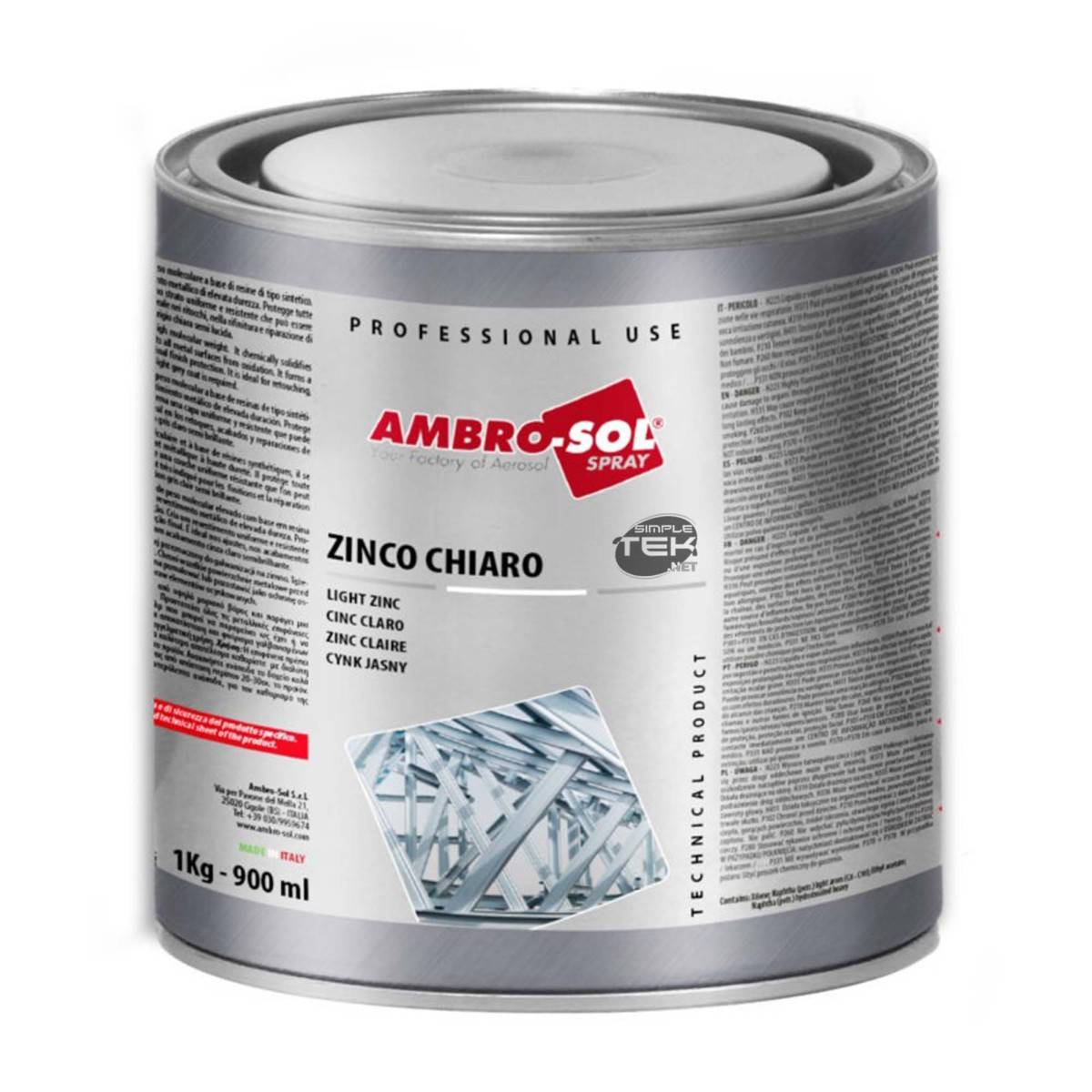 8x Barattolo 1kg Vernice Zincante Chiaro A Freddo Protegge Ossidazione Galvanica-1