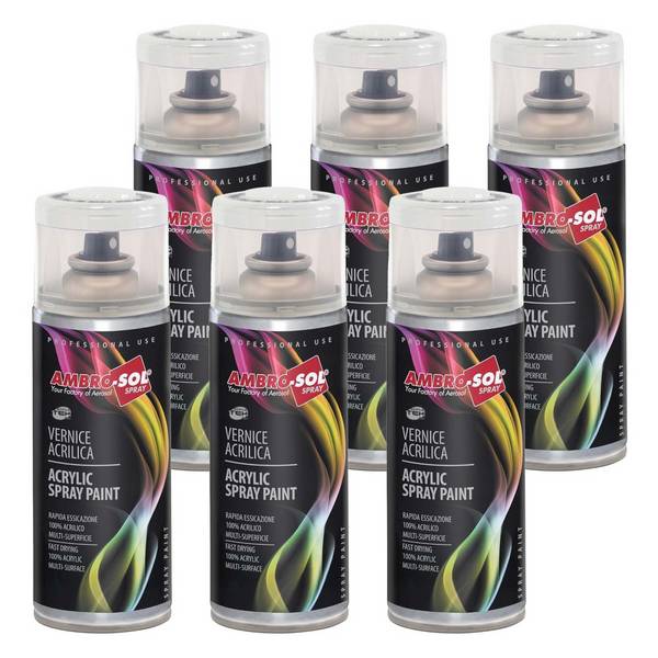 6x Bomboletta Vernice Spray Trasparente Lucido Interni Esterni Universale 400ml
