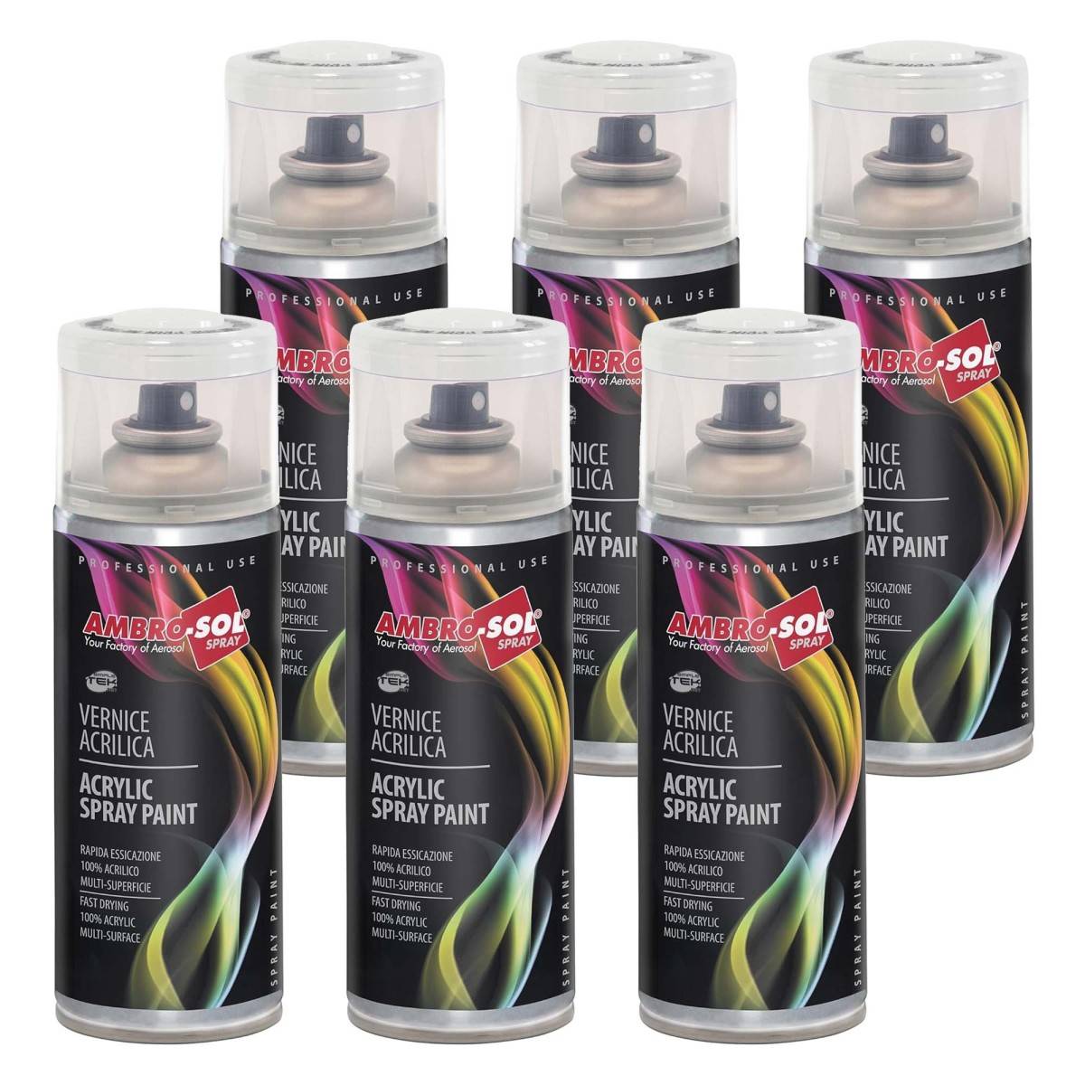 6x Bomboletta Vernice Spray Trasparente Lucido Interni Esterni Universale 400ml-0