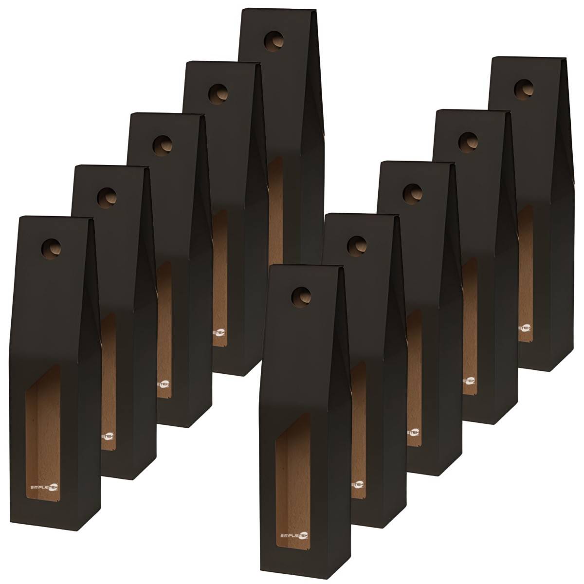 10x Scatola Confezione Regalo Vendita Nera Per Bottiglia Vino Olio Con Finestra-0