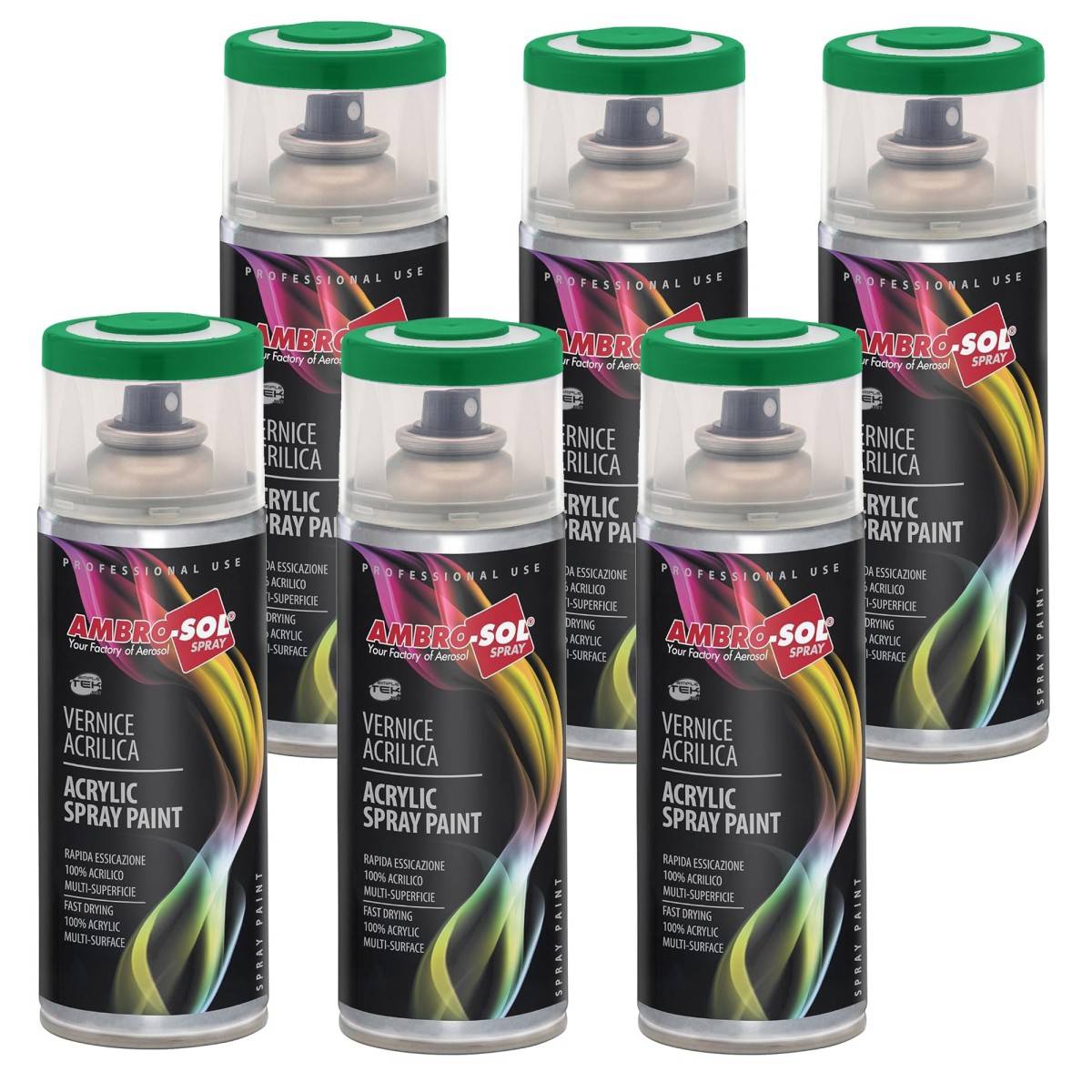 6x Bomboletta Vernice Spray Brillante Verde Menta Interni Esterni Universale-0