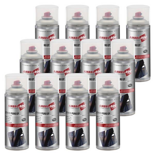 12x Bomboletta Spray Vernice Zincante Zinco Puro Ep A Freddo Protegge Ossidazione