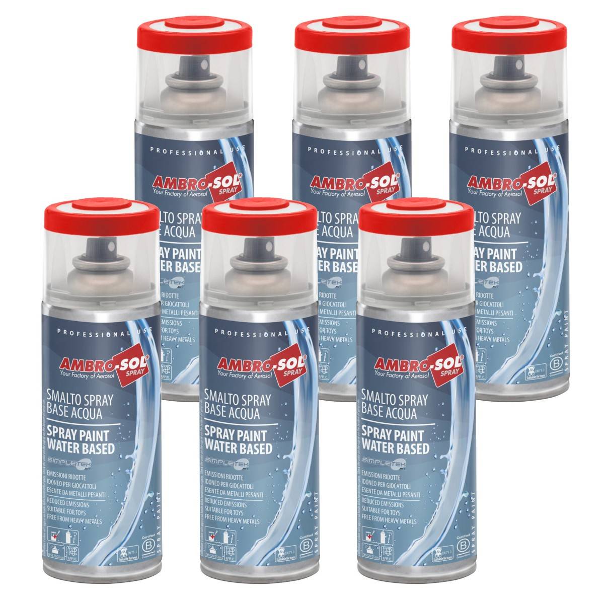 Vernice Spray A Base Acqua Rosso Traffico Smalto Metallo Legno Plastica-0