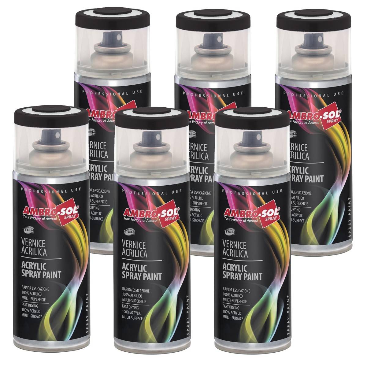6x Bomboletta Vernice Spray Brillante Grigio Perla Interni Esterni Universale-0