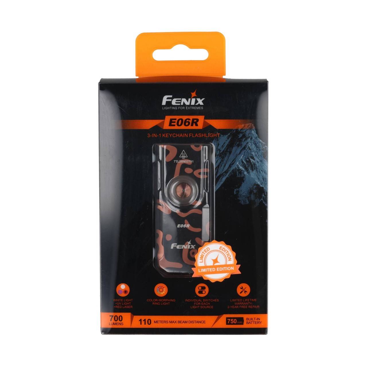 Torcia portachiavi Fenix E06R Graffiti Edition – 700 lumen con luce bianca, luce UV e laser-0
