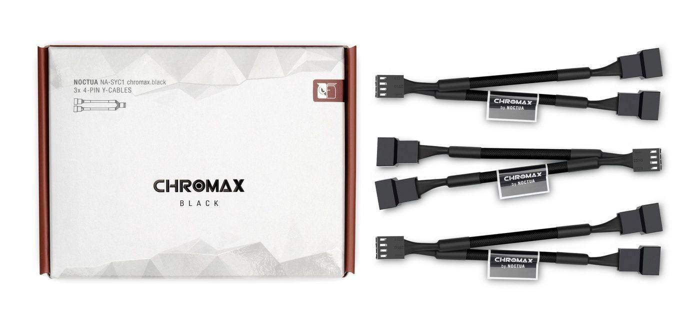 Noctua NA-SYC1 CHROMAX.BLACK - Cable extension - Schwarz - Weiblich - Weiblich - 115 mm - 3 Stück(e) (NA-SYC1.black)-0