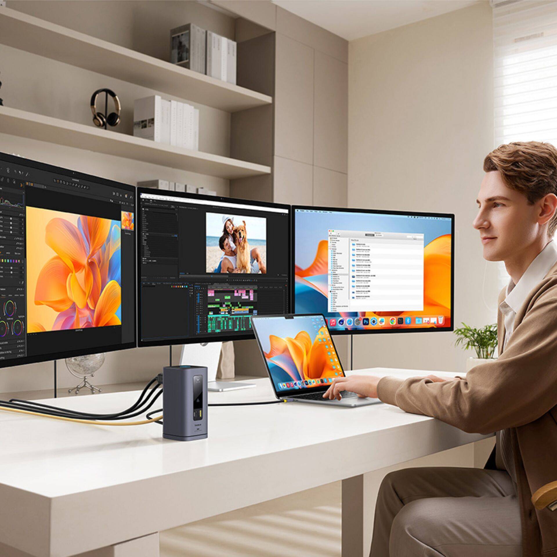 Baseus Spacemate Series 11-in-1 (MAC) Docking Station, Grau-3
