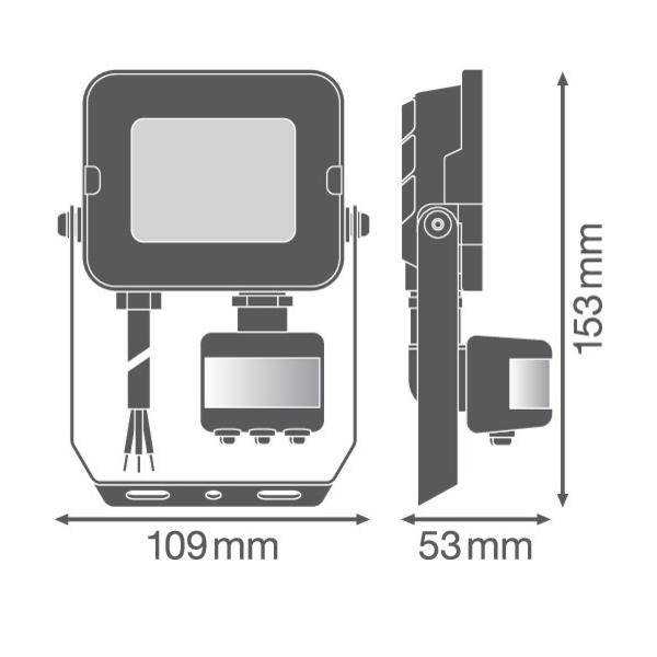 LEDVANCE - 4058075575226 - FLOODLIGHT COMPACT SENSORE 10W 830 SYM 100 BK-3